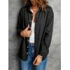 EMMIOL Denim Shirt for Women Long Sleeve Button Down Blouse Hidden Button Relaxed Fit Versatile Casual Tops(Black)