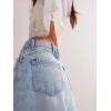 EMMIOL Women’s Denim Skirt Mid/High Waist Knee Length A Line Stretchy Summer Casual Jean Skirts(Light Blue)