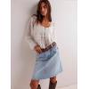 EMMIOL Women’s Denim Skirt Mid/High Waist Knee Length A Line Stretchy Summer Casual Jean Skirts(Light Blue)