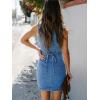 EMMIOL Women’s Sleeveless Denim Dress Button Front Relaxed V-Neck Jean Mini Dress Summer Casual Daily Dress 2026 Trendy(Blue)