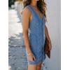 EMMIOL Women’s Sleeveless Denim Dress Button Front Relaxed V-Neck Jean Mini Dress Summer Casual Daily Dress 2026 Trendy(Blue)