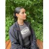 EMMIOL Y2k Fairy Grunge Long Sleeve Shirts For Women – Vintage Floral Print Graphic V Neck Crop Tops Emo Gothic Clothes(Dark Blue)