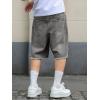 Mens Y2K Carpenter Baggy Jean Shorts, Ripped Jorts Wide Leg, Distressed Cargo Long Denim Shorts Loose Fit Streetwear Summer(Black)