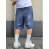 Mens Y2K Carpenter Baggy Jean Shorts, Ripped Jorts Wide Leg, Distressed Cargo Long Denim Shorts Loose Fit Streetwear Summer(Blue-069)