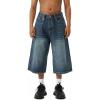 EMMIOL Baggy Jean Shorts Men, Y2k Jorts Cargo Ripped Elastic Waist, Mens Denim Shorts Comfy Casual Streetwear Summer(Blue-d)