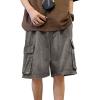 EMMIOL Baggy Jean Shorts Men, Y2k Jorts Cargo Ripped Elastic Waist, Mens Denim Shorts Comfy Casual Streetwear Summer(Washed Grey)