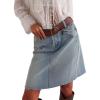 EMMIOL Women’s Denim Skirt Mid/High Waist Knee Length A Line Stretchy Summer Casual Jean Skirts(Vintage Blue)