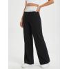 EMMIOL Wide Leg Sweatpants for Women Baggy High Waisted Lace Trim Trendy Yoga Pants Casual Daily Lounge Pants(Black)