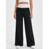 EMMIOL Wide Leg Sweatpants for Women Baggy High Waisted Lace Trim Trendy Yoga Pants Casual Daily Lounge Pants(Black)