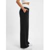 EMMIOL Wide Leg Sweatpants for Women Baggy High Waisted Lace Trim Trendy Yoga Pants Casual Daily Lounge Pants(Black)
