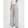 EMMIOL Wide Leg Sweatpants for Women Baggy High Waisted Lace Trim Trendy Yoga Pants Casual Daily Lounge Pants(Gray)