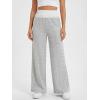 EMMIOL Wide Leg Sweatpants for Women Baggy High Waisted Lace Trim Trendy Yoga Pants Casual Daily Lounge Pants(Gray)