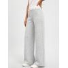 EMMIOL Wide Leg Sweatpants for Women Baggy High Waisted Lace Trim Trendy Yoga Pants Casual Daily Lounge Pants(Light Gray)