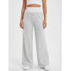 EMMIOL Wide Leg Sweatpants for Women Baggy High Waisted Lace Trim Trendy Yoga Pants Casual Daily Lounge Pants(Light Gray)