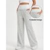 EMMIOL Wide Leg Sweatpants for Women Baggy High Waisted Lace Trim Trendy Yoga Pants Casual Daily Lounge Pants(Light Gray)