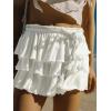 EMMIOL Flowy Skorts Skirt for Women Ruffle Hem High Waisted 2026 Summer Shorts Mini Skirts(White)