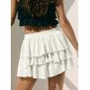 EMMIOL Flowy Skorts Skirt for Women Ruffle Hem High Waisted 2026 Summer Shorts Mini Skirts(White)