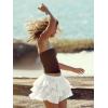 EMMIOL Flowy Skorts Skirt for Women Ruffle Hem High Waisted 2026 Summer Shorts Mini Skirts(White)