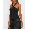 EMMMIOL Sleeveless Tank Top for Women – Sexy Babydoll Tie Up Crop Tops Y2K Cute Stretchy Going Out Clothes Summer Outfits(Black)