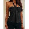 EMMMIOL Sleeveless Tank Top for Women – Sexy Babydoll Tie Up Crop Tops Y2K Cute Stretchy Going Out Clothes Summer Outfits(Black)