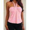 EMMMIOL Sleeveless Tank Top for Women – Sexy Babydoll Tie Up Crop Tops Y2K Cute Stretchy Going Out Clothes Summer Outfits(Pink)