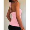 EMMMIOL Sleeveless Tank Top for Women – Sexy Babydoll Tie Up Crop Tops Y2K Cute Stretchy Going Out Clothes Summer Outfits(Pink)