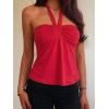 EMMMIOL Sleeveless Tank Top for Women – Sexy Babydoll Tie Up Crop Tops Y2K Cute Stretchy Going Out Clothes Summer Outfits(Red)