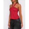 EMMMIOL Sleeveless Tank Top for Women – Sexy Babydoll Tie Up Crop Tops Y2K Cute Stretchy Going Out Clothes Summer Outfits(Red)