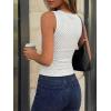 EMMMIOL Sleeveless Tank Top for Women – Sexy Babydoll Tie Up Crop Tops Y2K Cute Stretchy Going Out Clothes Summer Outfits(White-086)