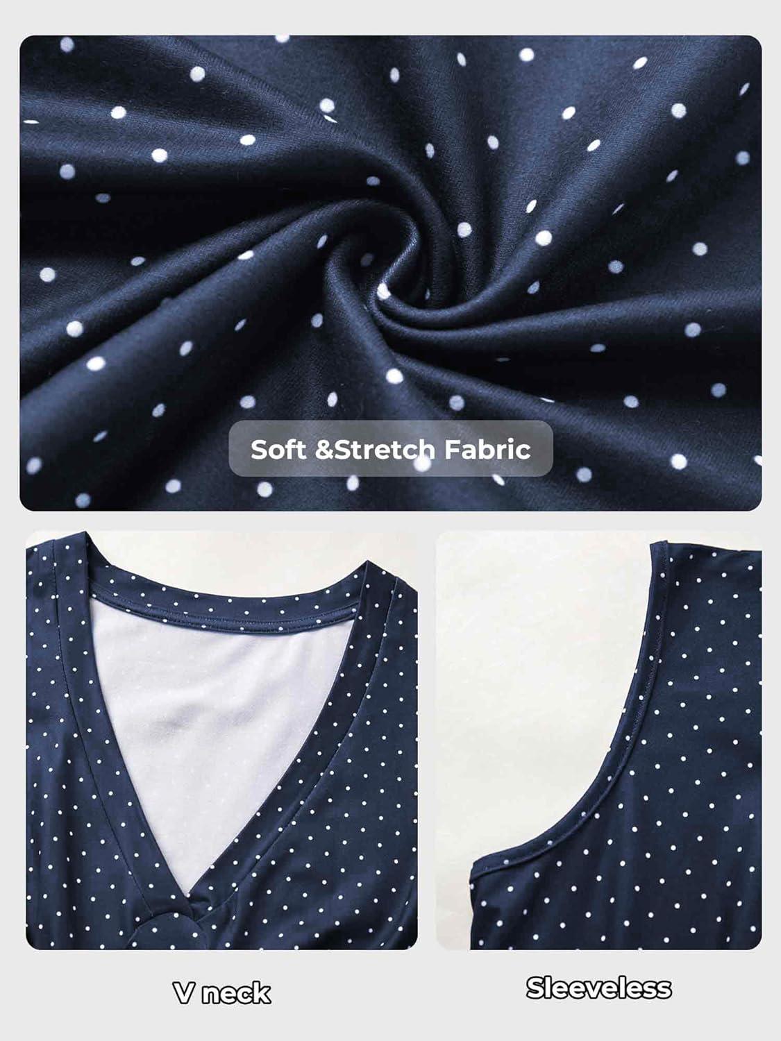 image:imageWomen Deep V Neck Tops Sexy Sleeveless Crop Top Stretchy Trendy Going Out Tank Top Cute Summer ClothesBluepolka Dots