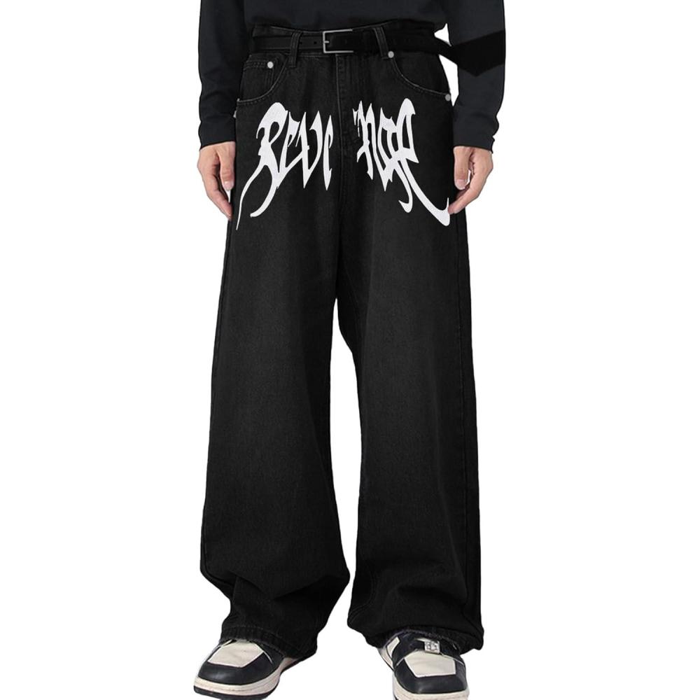 image:imageEMMIOL Baggy Jeans Men Wide LegY2k Hip Hop Skater Denim Cargo Pants Vintage Loose FitRelaxed Long Trousers StreetwearWhite