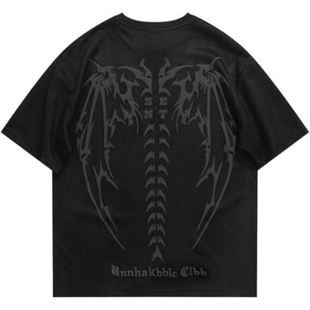 image:imageEMMIOL Mens Y2k Baggy Shirts Graphic Tees Oversized Crew Neck Short Sleeve Streetwear Tshirts Summer Tops 2026Black