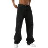 EMMIOL Baggy Jeans Men Wide Leg,Y2k Hip Hop Skater Denim Cargo Pants Vintage Loose Fit,Relaxed Long Trousers Streetwear(Black-b)