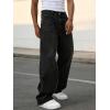 EMMIOL Baggy Jeans Men Wide Leg,Y2k Hip Hop Skater Denim Cargo Pants Vintage Loose Fit,Relaxed Long Trousers Streetwear(Black-c)