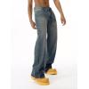 EMMIOL Baggy Jeans Men Wide Leg,Y2k Hip Hop Skater Denim Cargo Pants Vintage Loose Fit,Relaxed Long Trousers Streetwear(Blue-d)
