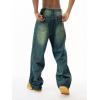 EMMIOL Baggy Jeans Men Wide Leg,Y2k Hip Hop Skater Denim Cargo Pants Vintage Loose Fit,Relaxed Long Trousers Streetwear(Blue-z)