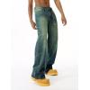 EMMIOL Baggy Jeans Men Wide Leg,Y2k Hip Hop Skater Denim Cargo Pants Vintage Loose Fit,Relaxed Long Trousers Streetwear(Blue-z)