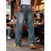 EMMIOL Baggy Jeans Men Wide Leg,Y2k Hip Hop Skater Denim Cargo Pants Vintage Loose Fit,Relaxed Long Trousers Streetwear(Grayish Blue)