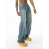 EMMIOL Baggy Jeans Men Wide Leg,Y2k Hip Hop Skater Denim Cargo Pants Vintage Loose Fit,Relaxed Long Trousers Streetwear(Grayish Blue)