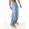 EMMIOL Baggy Jeans Men Wide Leg,Y2k Hip Hop Skater Denim Cargo Pants Vintage Loose Fit,Relaxed Long Trousers Streetwear(Light Blue)