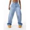 EMMIOL Baggy Jeans Men Wide Leg,Y2k Hip Hop Skater Denim Cargo Pants Vintage Loose Fit,Relaxed Long Trousers Streetwear(Light Blue-007)
