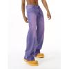 EMMIOL Baggy Jeans Men Wide Leg,Y2k Hip Hop Skater Denim Cargo Pants Vintage Loose Fit,Relaxed Long Trousers Streetwear(Violet)