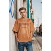 EMMIOL Mens Y2k Baggy Shirts Graphic Tees Oversized Crew Neck Short Sleeve Streetwear Tshirts Summer Tops 2026(Brown)