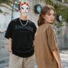 EMMIOL Mens Y2k Baggy Shirts Graphic Tees Oversized Crew Neck Short Sleeve Streetwear Tshirts Summer Tops 2026(Brown-a)