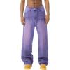 EMMIOL Baggy Jeans Men Wide Leg,Y2k Hip Hop Skater Denim Cargo Pants Vintage Loose Fit,Relaxed Long Trousers Streetwear(Violet)