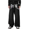 EMMIOL Baggy Jeans Men Wide Leg,Y2k Hip Hop Skater Denim Cargo Pants Vintage Loose Fit,Relaxed Long Trousers Streetwear(White)