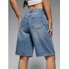 EMMIOL Shorts for Women Baggy Denim Jean High Waisted Knee Length Jorts Trendy Boyfriend Y2K Summer Streetwear(Mid Blue)