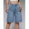 EMMIOL Shorts for Women Baggy Denim Jean High Waisted Knee Length Jorts Trendy Boyfriend Y2K Summer Streetwear(Mid Blue)