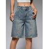 EMMIOL Shorts for Women Baggy Denim Jean High Waisted Knee Length Jorts Trendy Boyfriend Y2K Summer Streetwear(Vintage Blue)