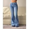EMMIOL Women Trendy Bootcut Flared Jeans Mid-High Waist Jeans Stretch 90s Bell Bottom Denim Pants